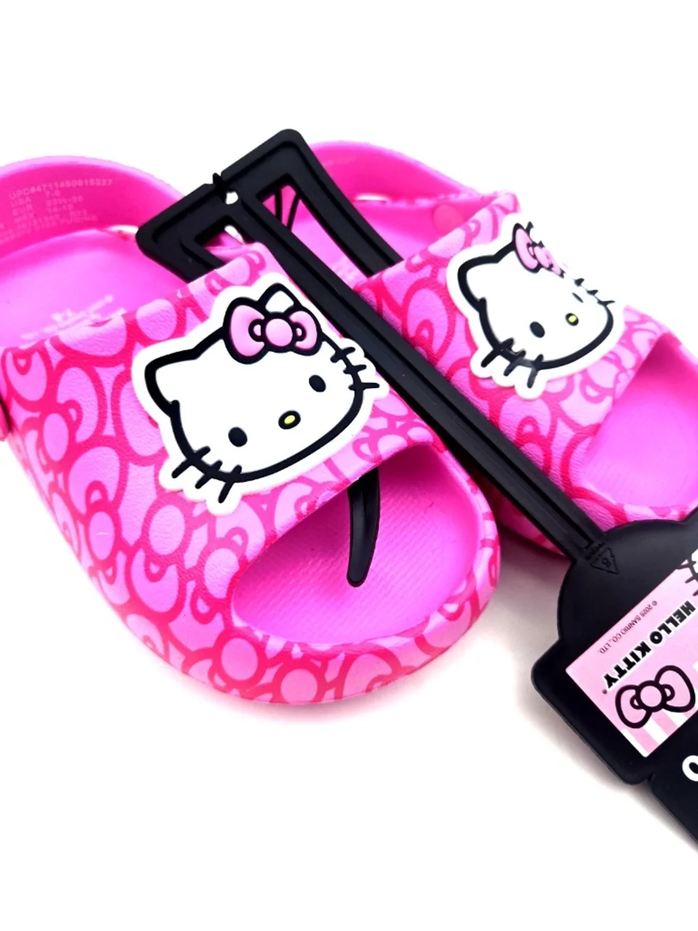 Hello Kitty Baby Sandals Size 7/8 Girls Pink Slide Shoes Slip On Rubber Footwear